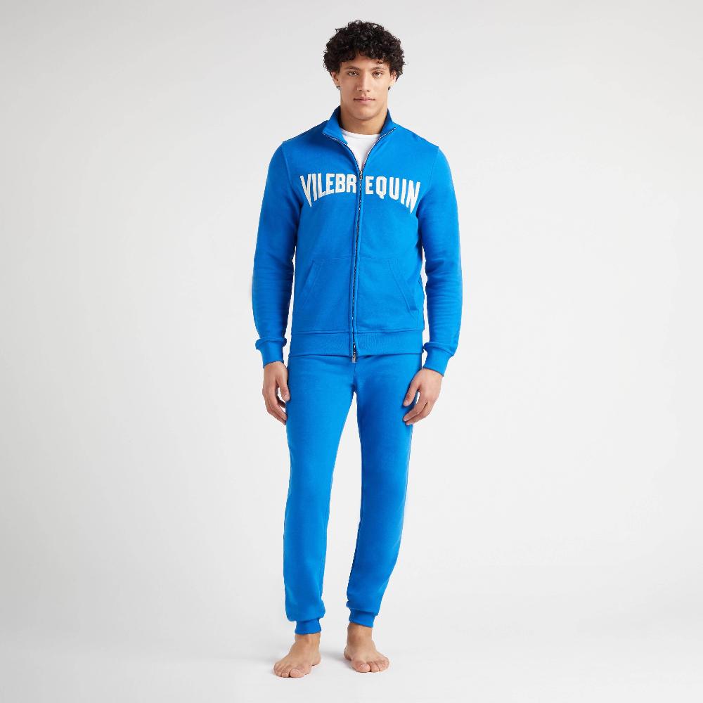 vilebrequin Sweat à fermeture zippée en coton homme logo surpiqué