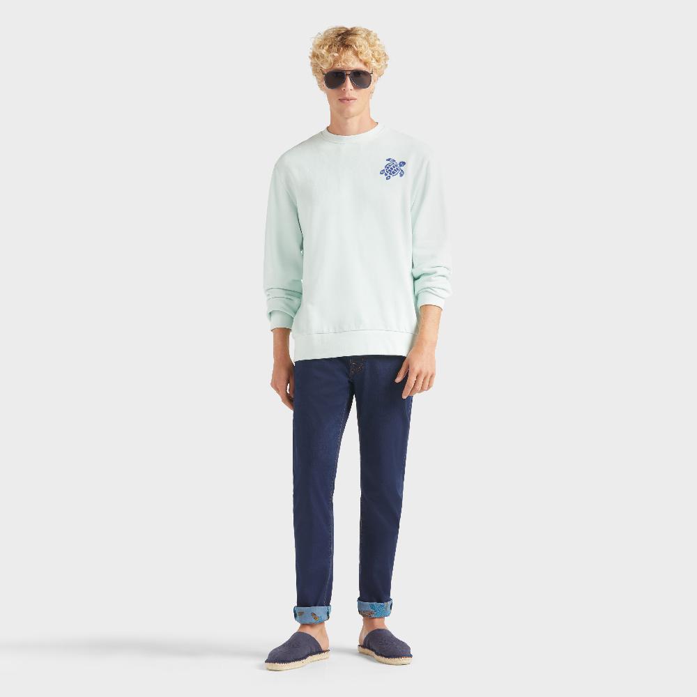 Vilebrequin Sweat En Coton Organique Col Rond Homme Tortue Brodée