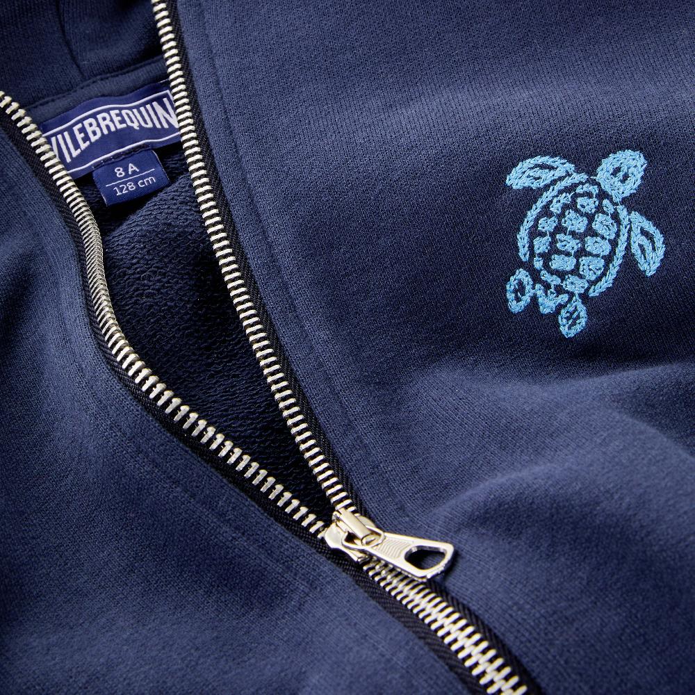 Vilebrequin Sweat Zippé Garçon Ronde Des Tortues Logo Imprimé à L'arrière