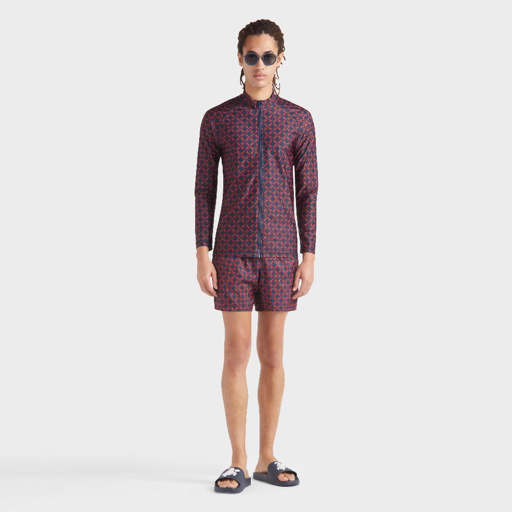 Vilebrequin T-shirt Anti UV Manches Longues à Fermeture éclair Homme Homard Pixel