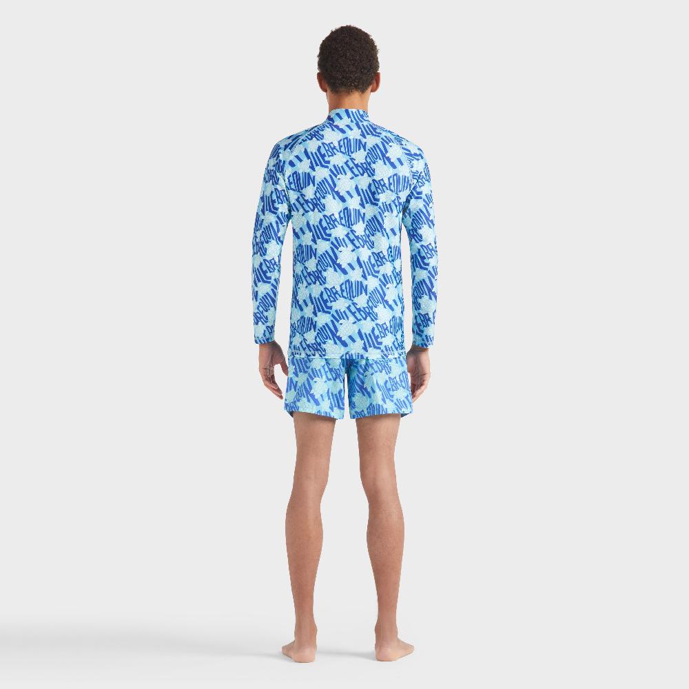 Vilebrequin T-shirt Anti UV Manches Longues à Fermeture éclair Homme Ronde Des Tortues Logo