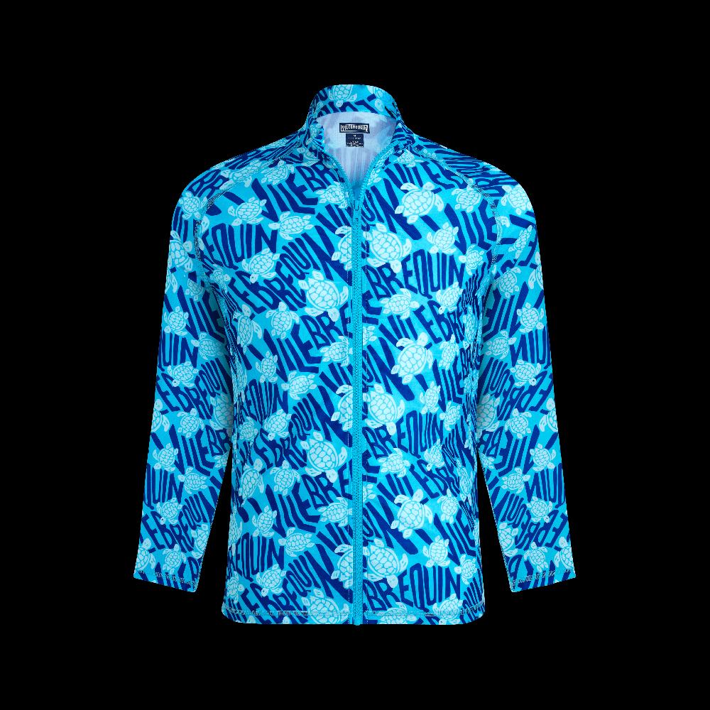 Vilebrequin T-shirt Anti UV Manches Longues à Fermeture éclair Homme Ronde Des Tortues Logo