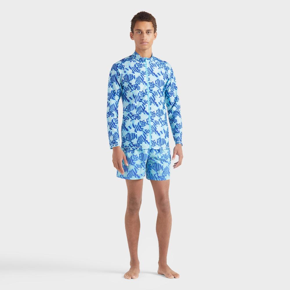 vilebrequin T-shirt anti UV manches longues à fermeture éclair homme Ronde des Tortues Logo