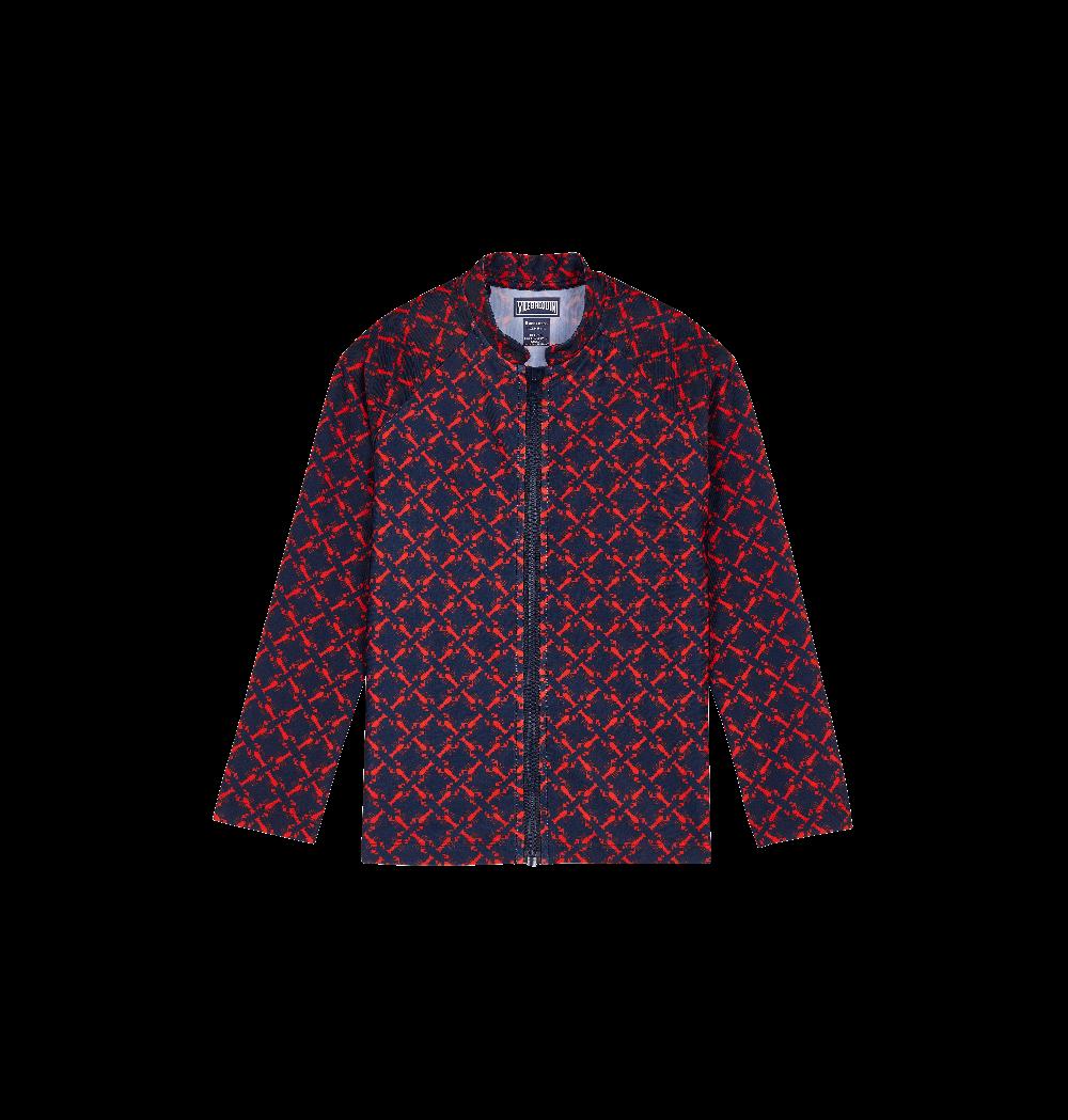 vilebrequin T-shirt anti-UV zippé à manches longues garçon Homard Pixel