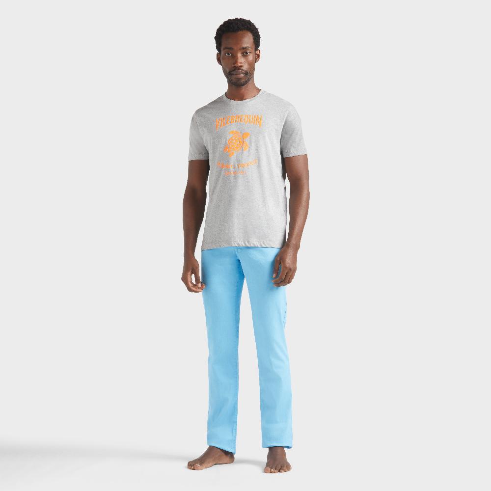 vilebrequin T-shirt contrasté en coton homme logo en gomme