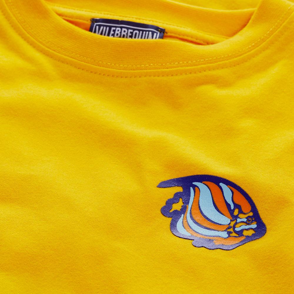 Vilebrequin T-shirt En Coton Garçon Fish Logo En Gomme Au Dos