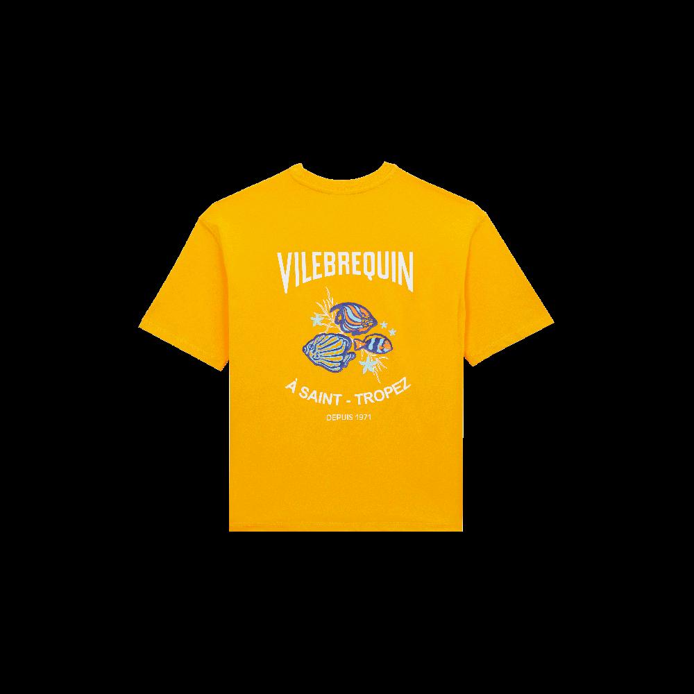 Vilebrequin T-shirt En Coton Garçon Fish Logo En Gomme Au Dos