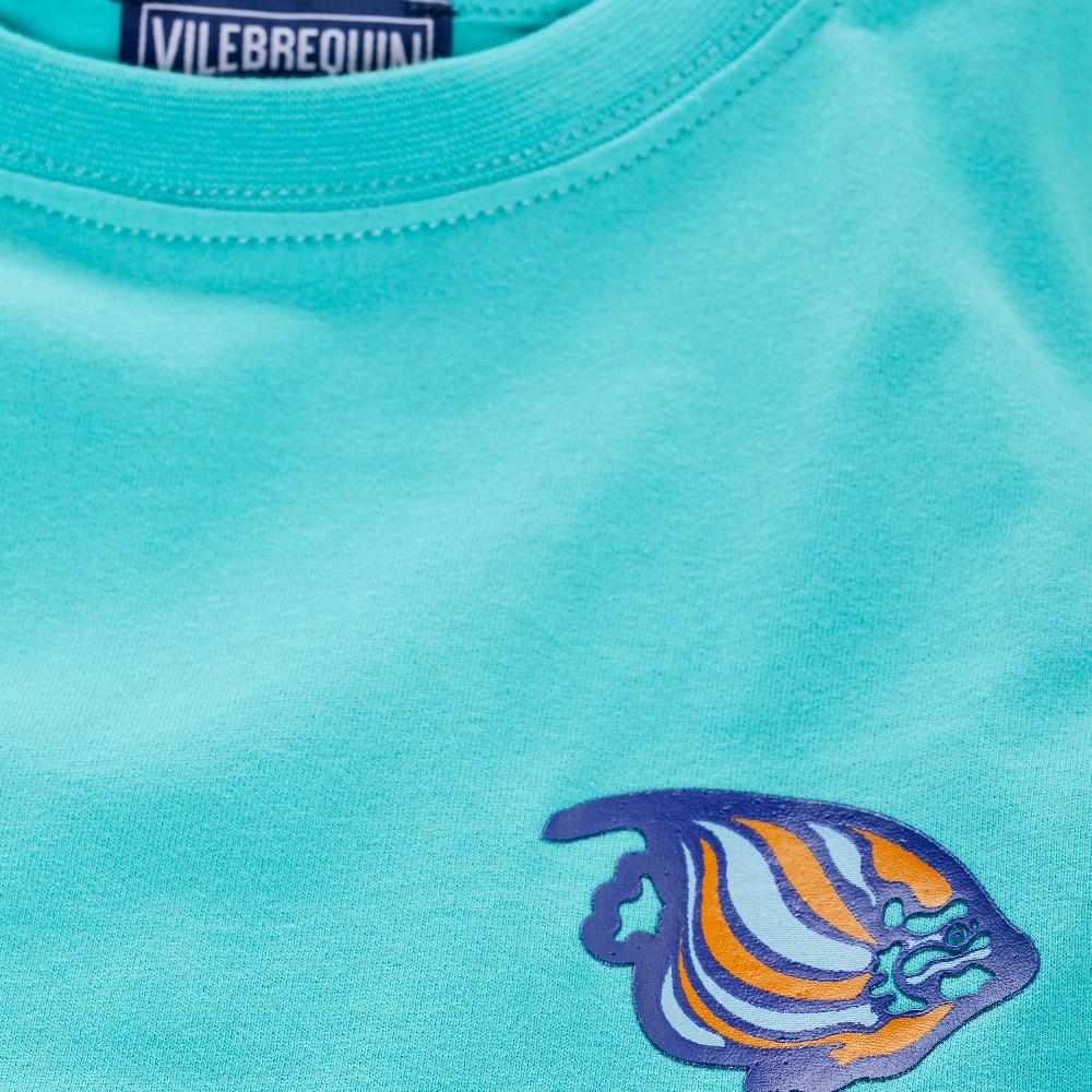 Vilebrequin T-shirt En Coton Garçon Fish Logo En Gomme Au Dos