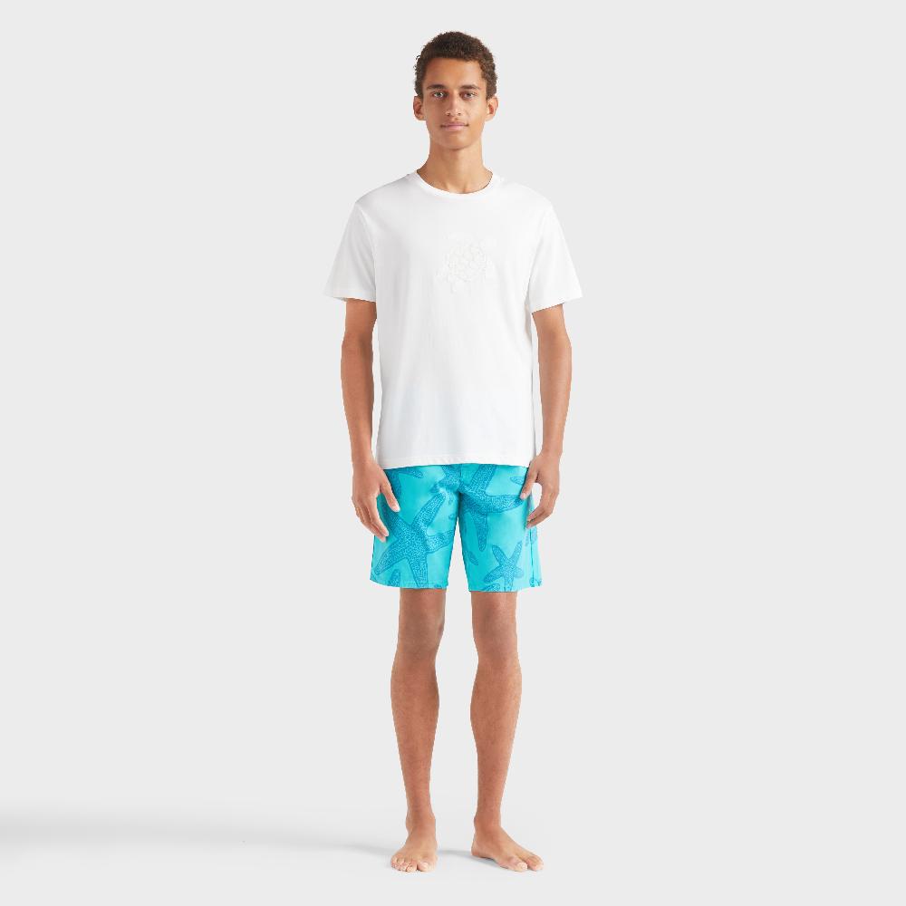 vilebrequin T-shirt en coton homme brodé ton sur ton Turtle