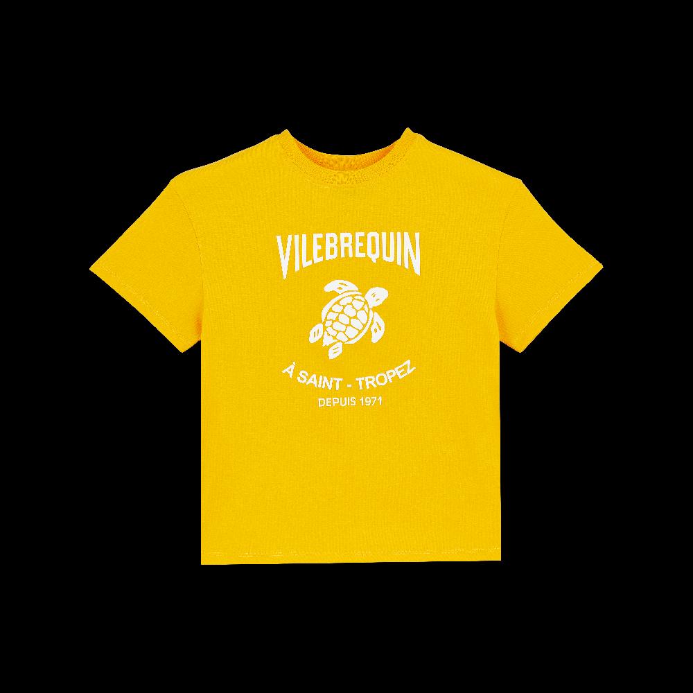 Vilebrequin T-shirt En Coton Organique Enfant Logo En Gomme