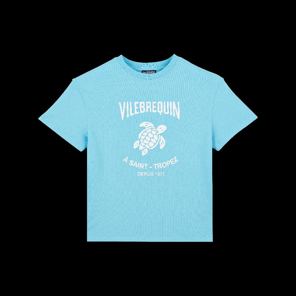 vilebrequin T-shirt en coton organique enfant logo en gomme