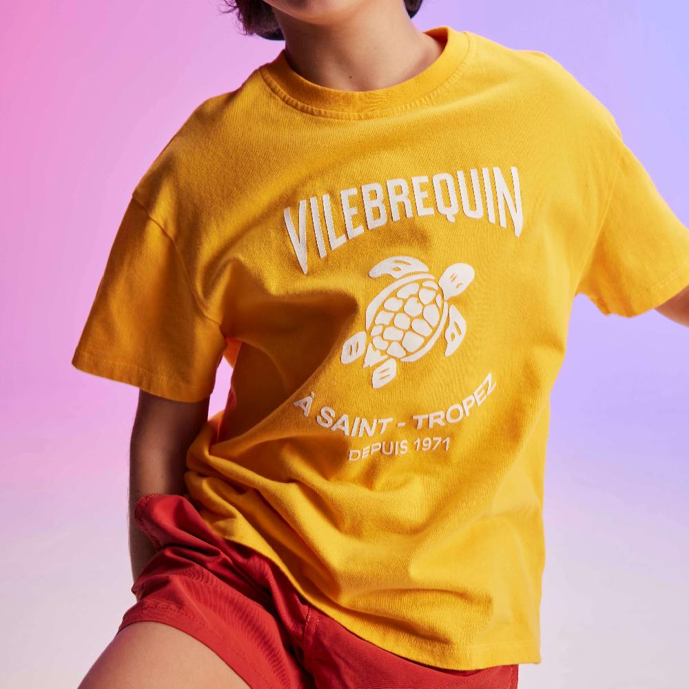 vilebrequin T-shirt en coton organique enfant logo en gomme