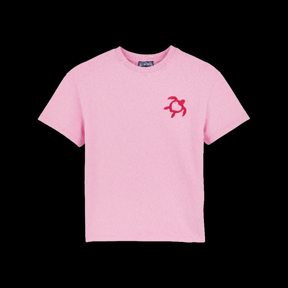 vilebrequin T-shirt en coton organique fille Turtle Heart Tahiti