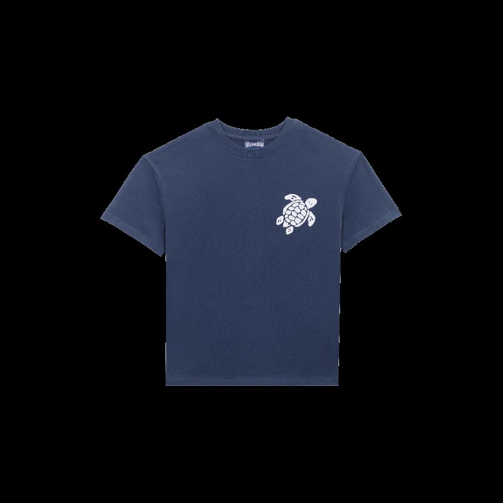 vilebrequin T-shirt en coton organique garçon Tortue brodée
