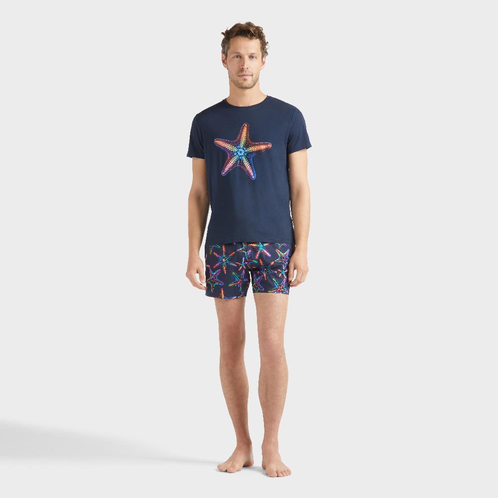 vilebrequin T-shirt en coton organique homme Disco Stars