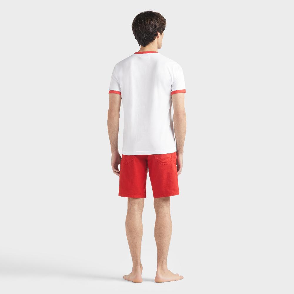 Vilebrequin T-shirt En Jersey De Coton Léger Logo Bicolore Homme