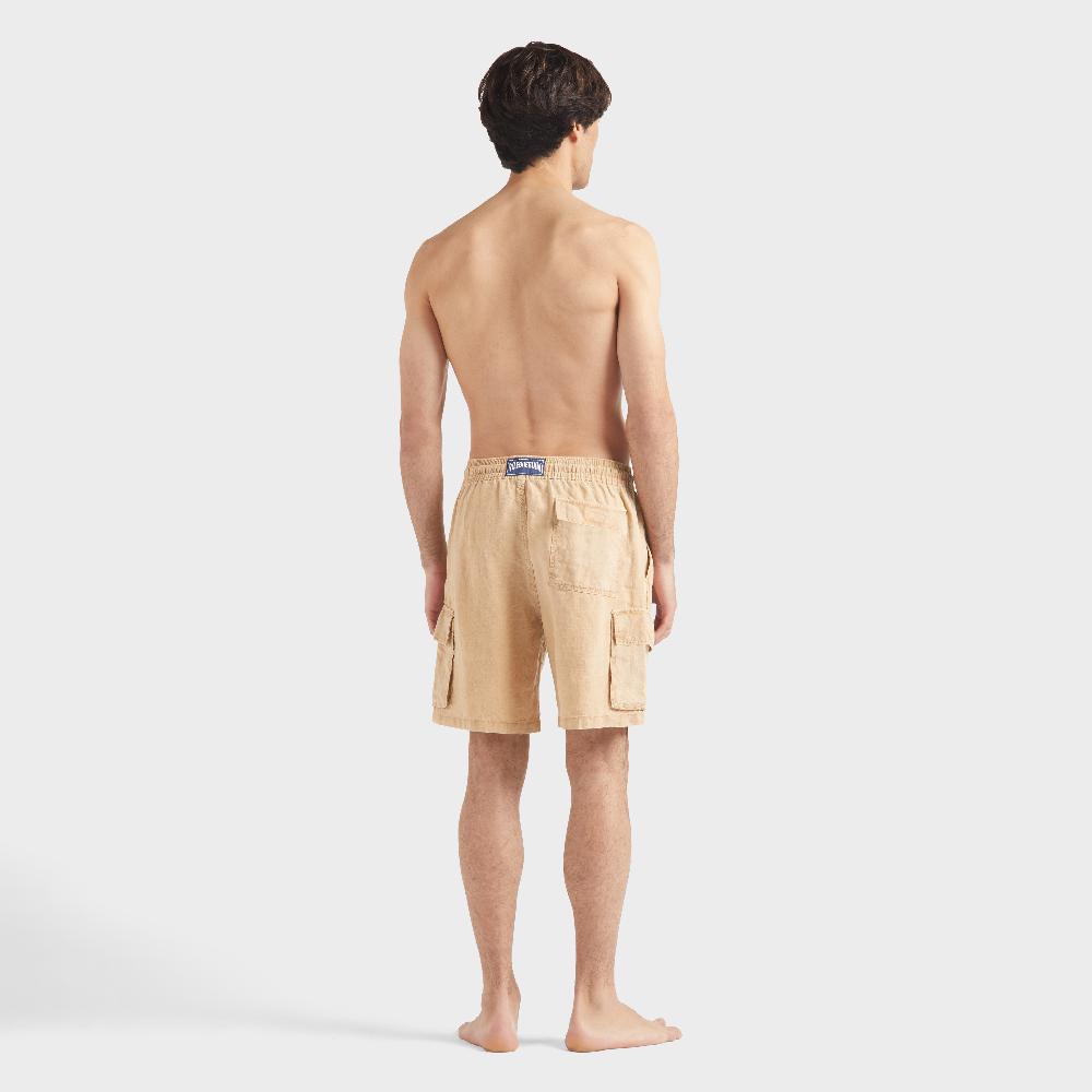 Vilebrequin Bermuda Cargo En Lin Homme Natural Dye