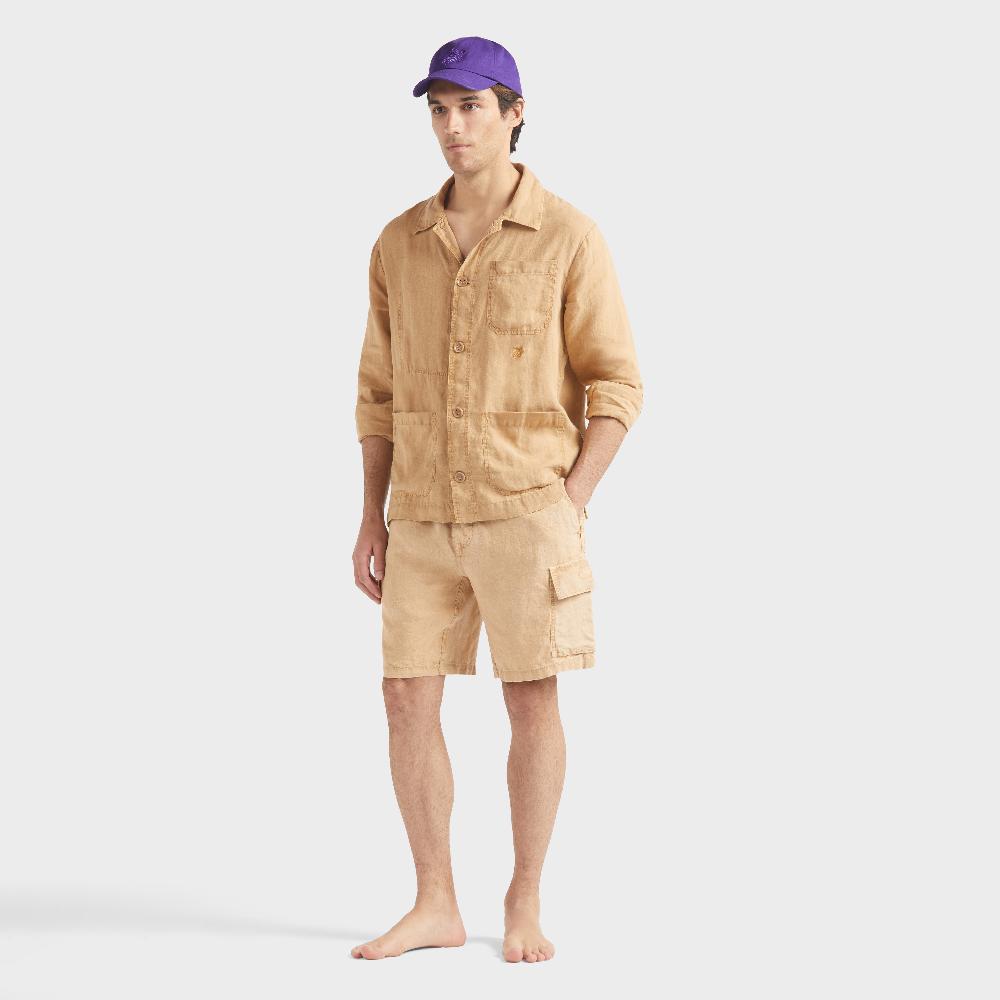 Vilebrequin Bermuda Cargo En Lin Homme Natural Dye