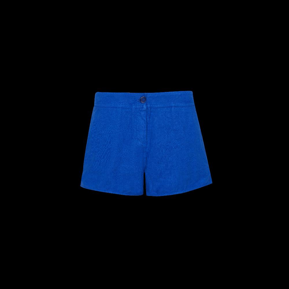 Vilebrequin Bermuda En Lin Uni Femme