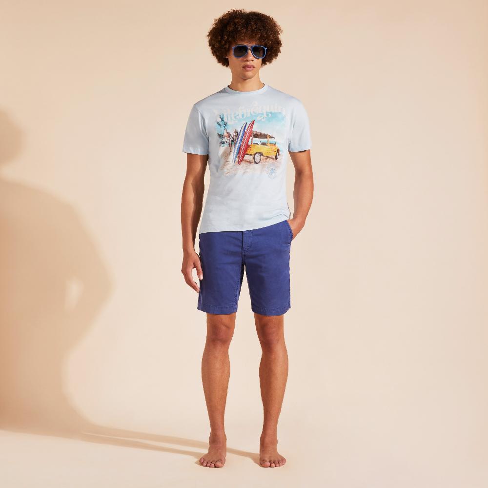 Vilebrequin Bermuda En Tencel Satin Homme Uni