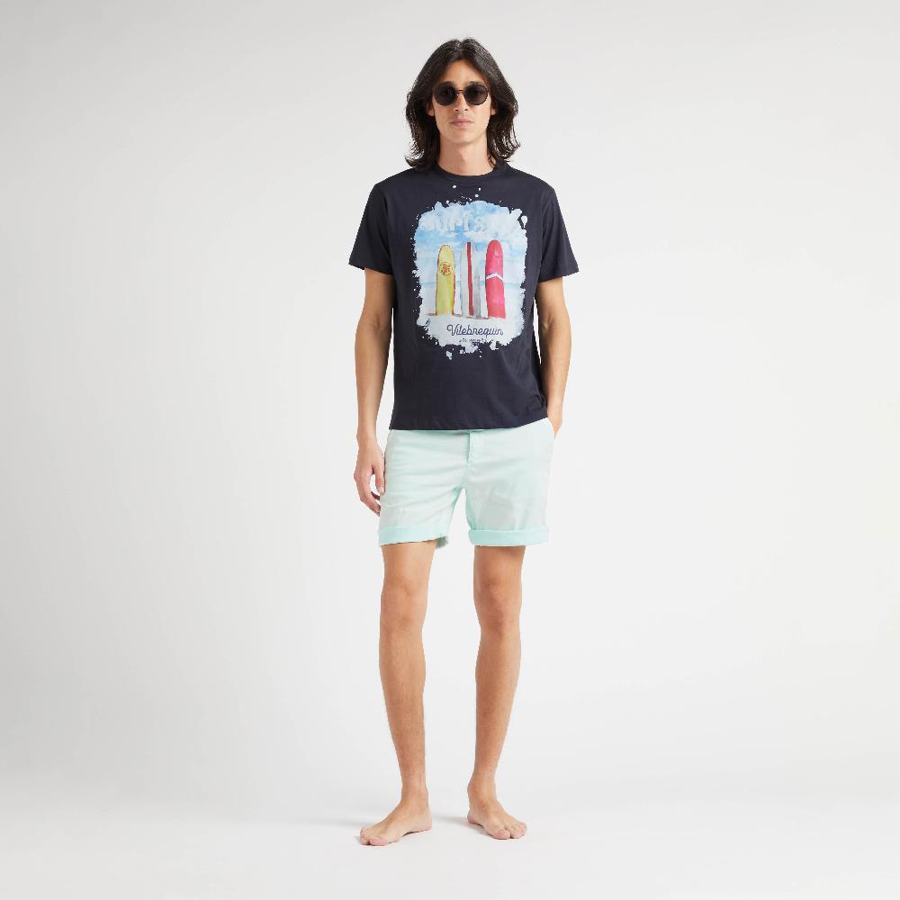 Vilebrequin Bermuda En Tencel Satin Homme Uni