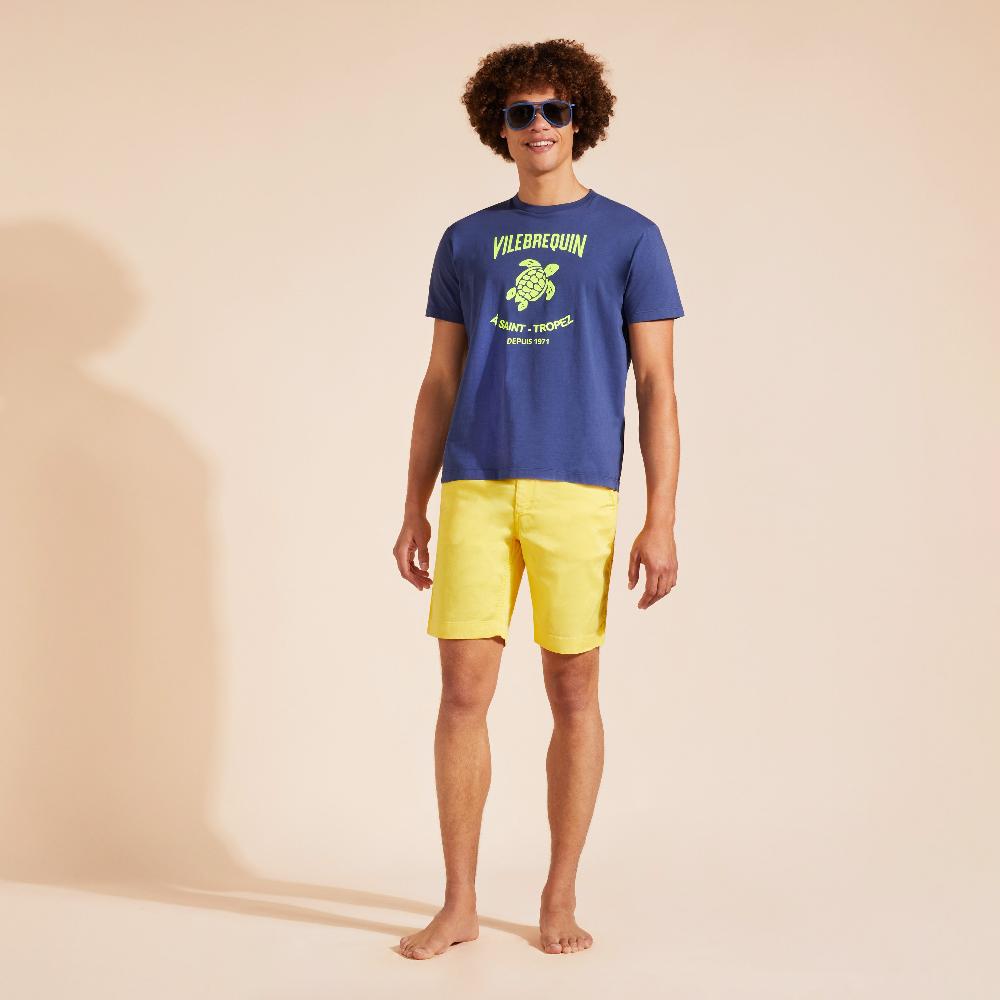 Vilebrequin Bermuda En Tencel Satin Homme Uni