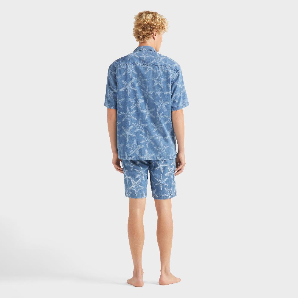 Vilebrequin Chemise Bowling En Jean Homme Starfish