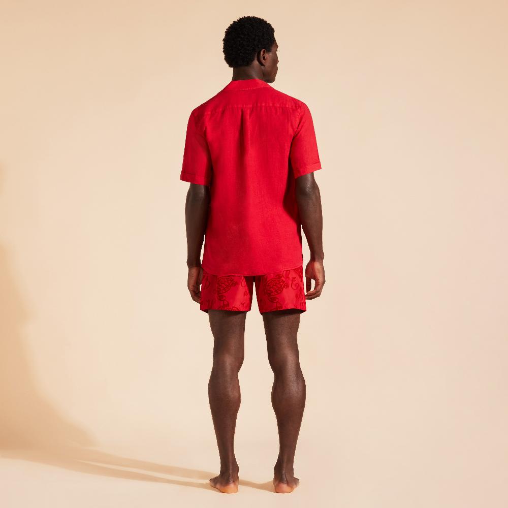 Vilebrequin Chemise Bowling En Lin Unie