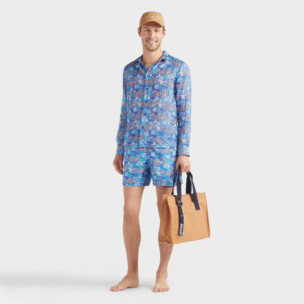 Vilebrequin Chemise En Ramie Homme Fishy Vibes