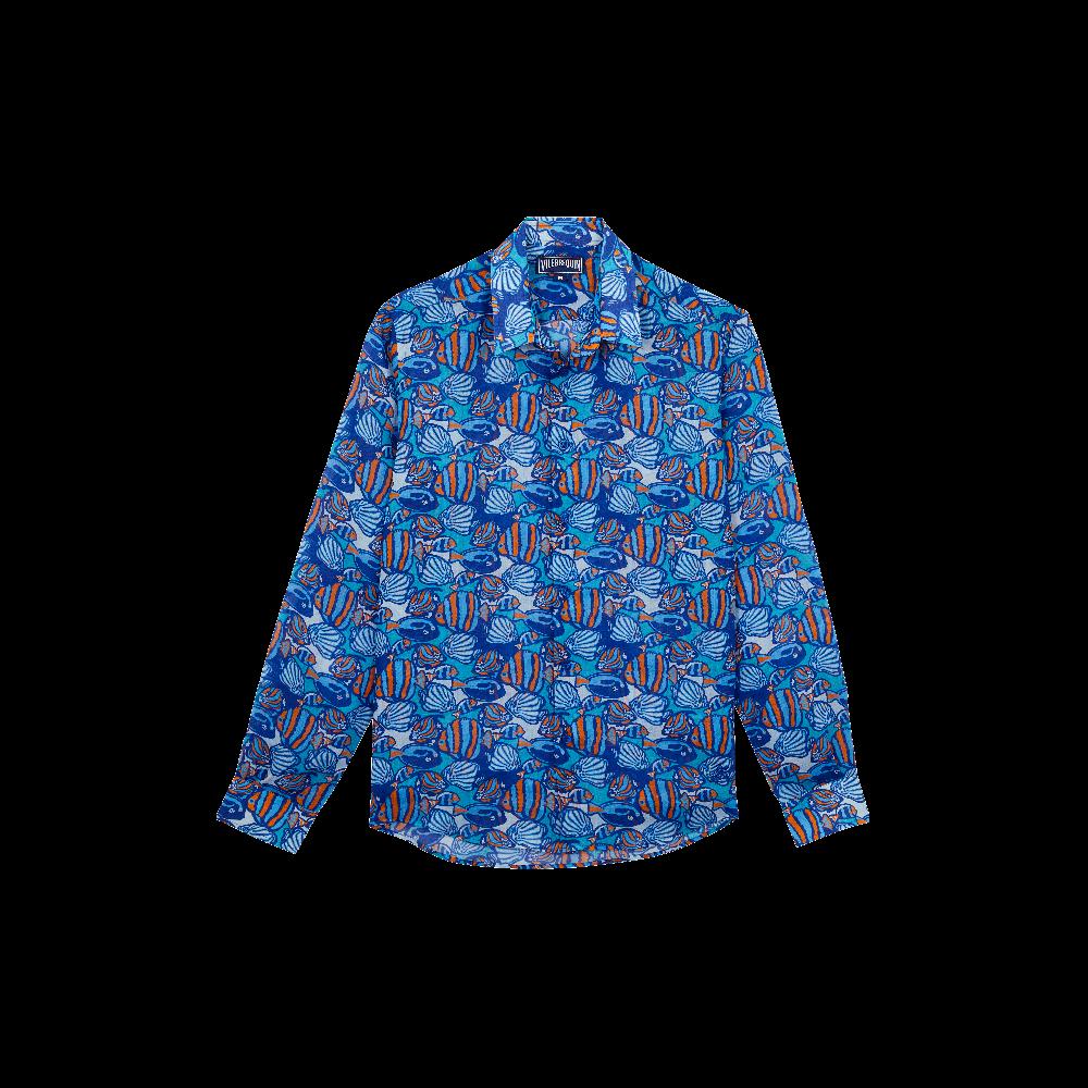 Vilebrequin Chemise En Ramie Homme Fishy Vibes