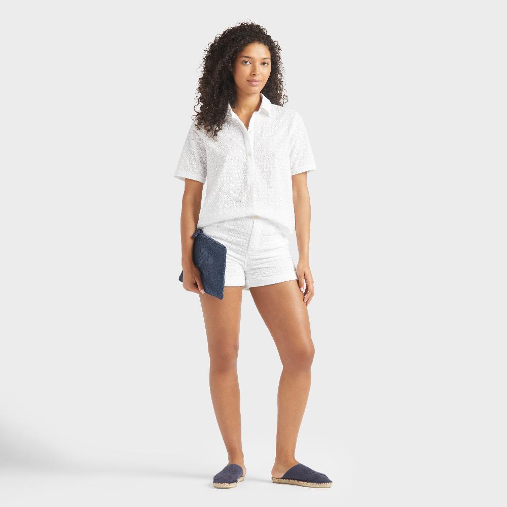 Vilebrequin Polo En Coton Femme Broderie Anglaise