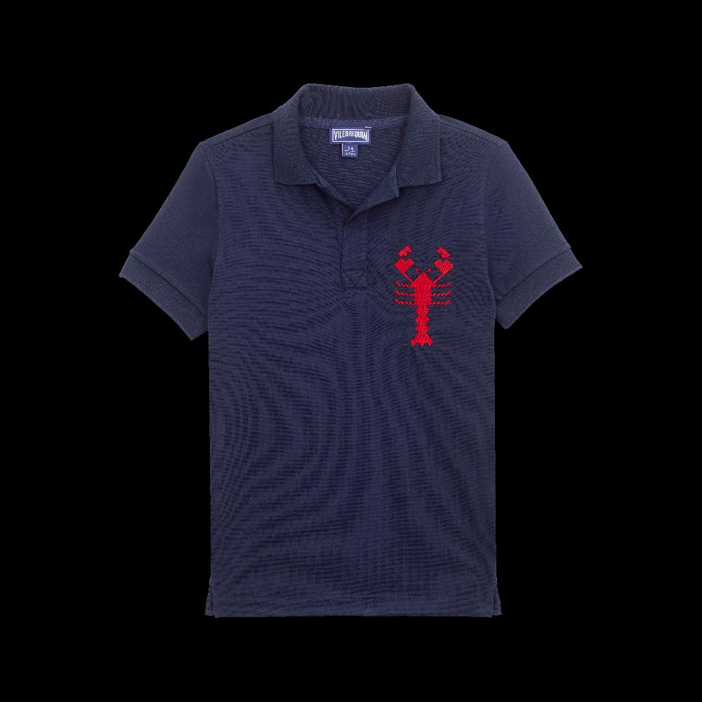 vilebrequin Polo en coton garçon homard brodé