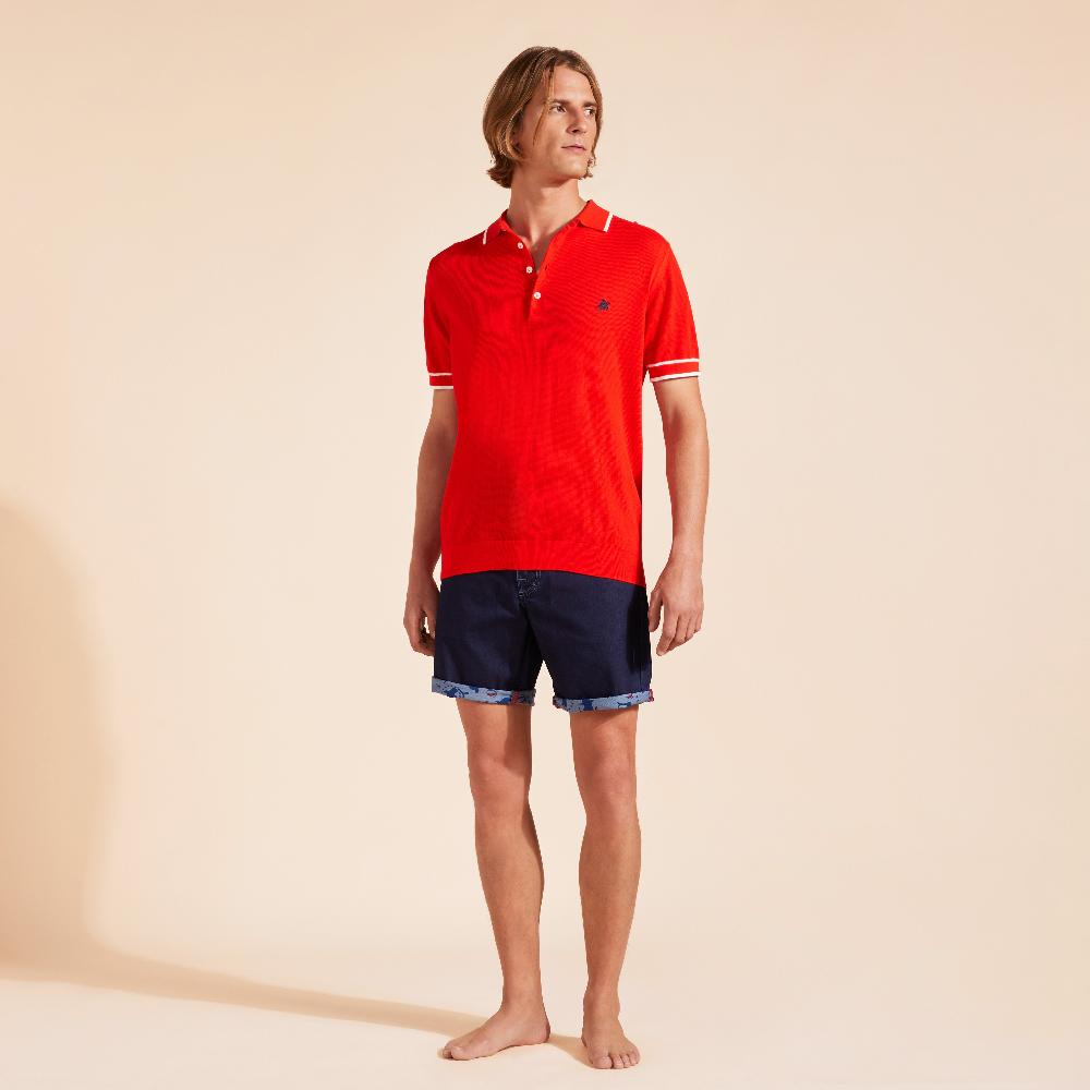 vilebrequin Polo en coton tricoté homme uni
