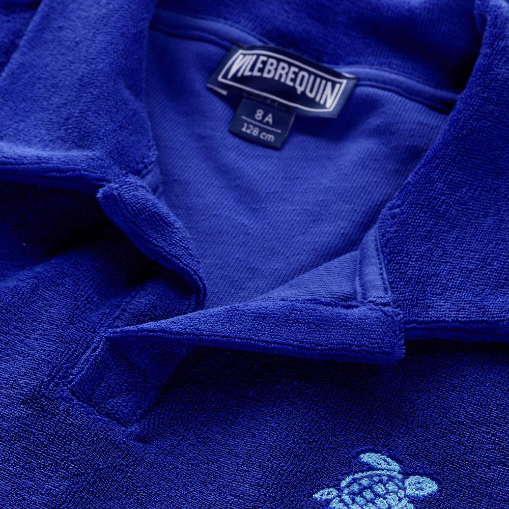 Vilebrequin Polo En éponge Garçon Tortue Brodée