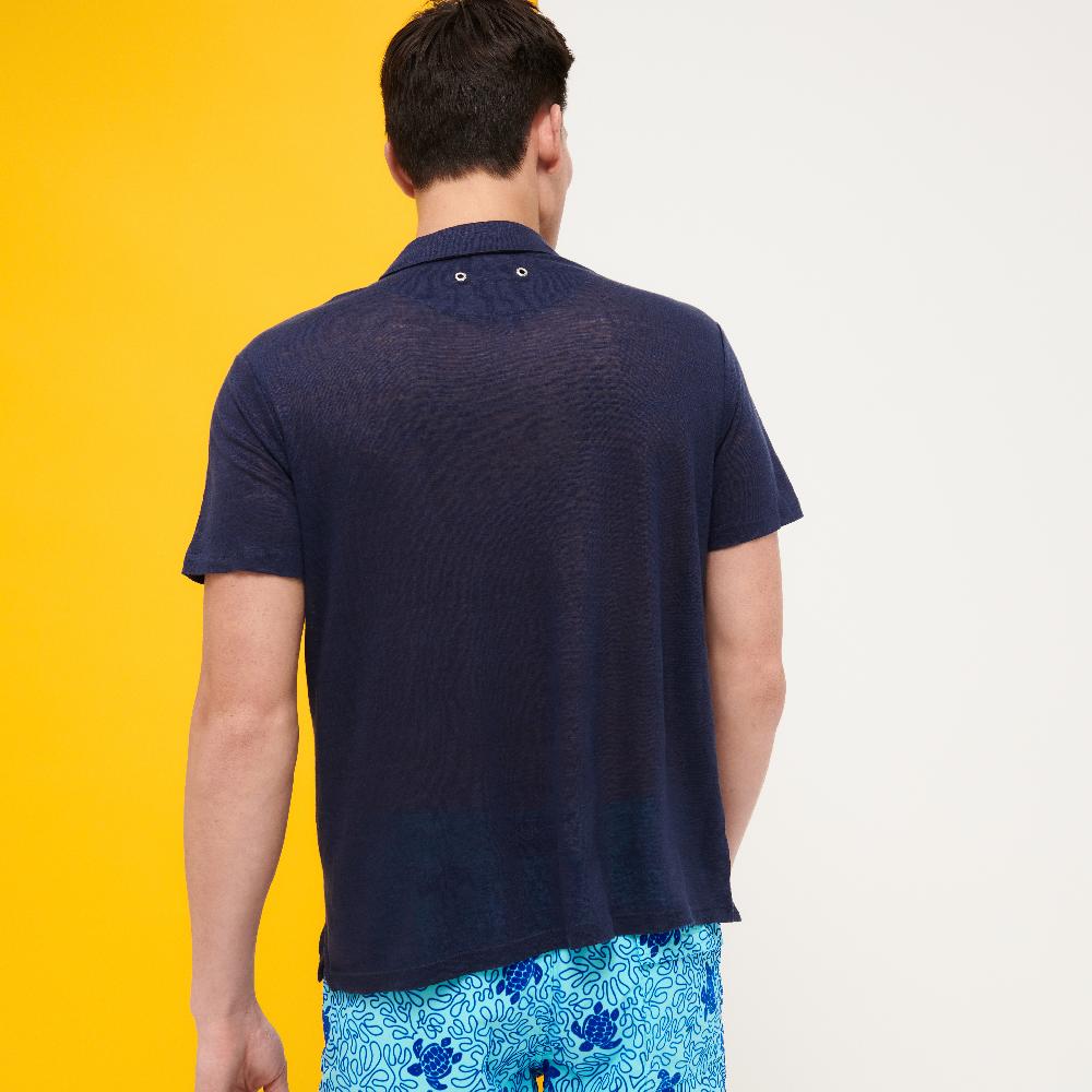 Vilebrequin Polo En Jersey De Lin Homme Uni