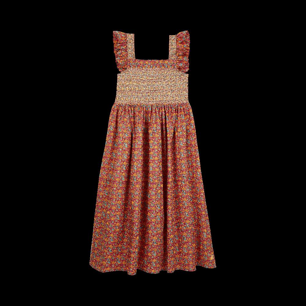 vilebrequin Robe longue smockée fille Fishy Vibes