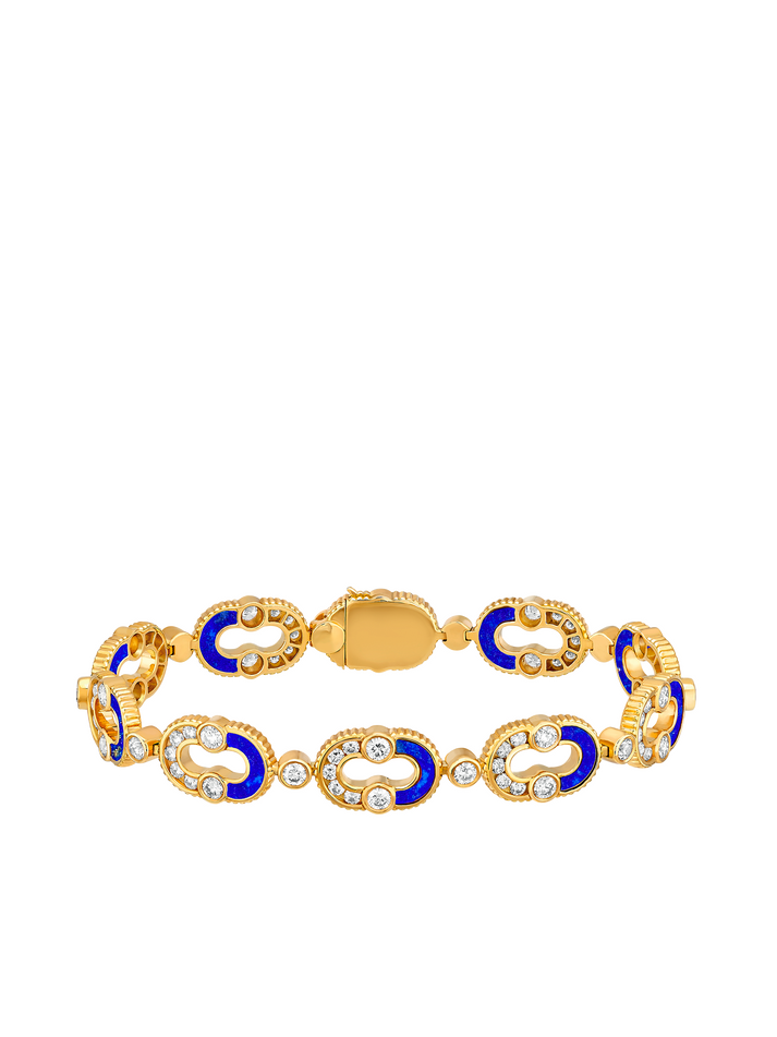 viltier BRACELET MAGNETIC ENCHAÎNÉE SEMI LAPIS-LAZULI