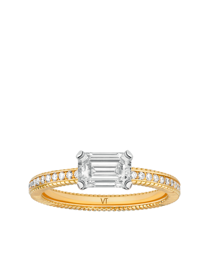 viltier Bague Brillante Emeraude 1ct