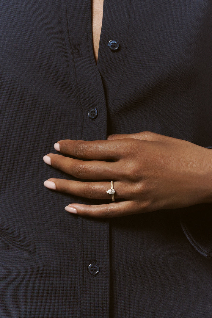 Viltier Bague Brillante Poire 0 3ct