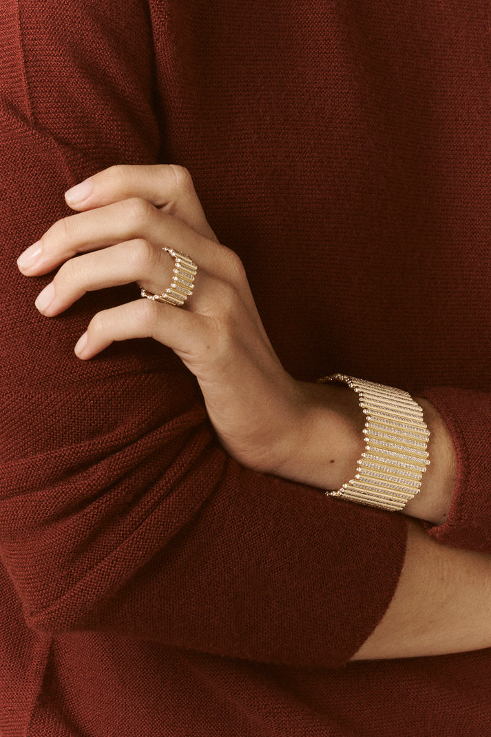 Viltier BAGUE EDGE LARGE PAVÉE