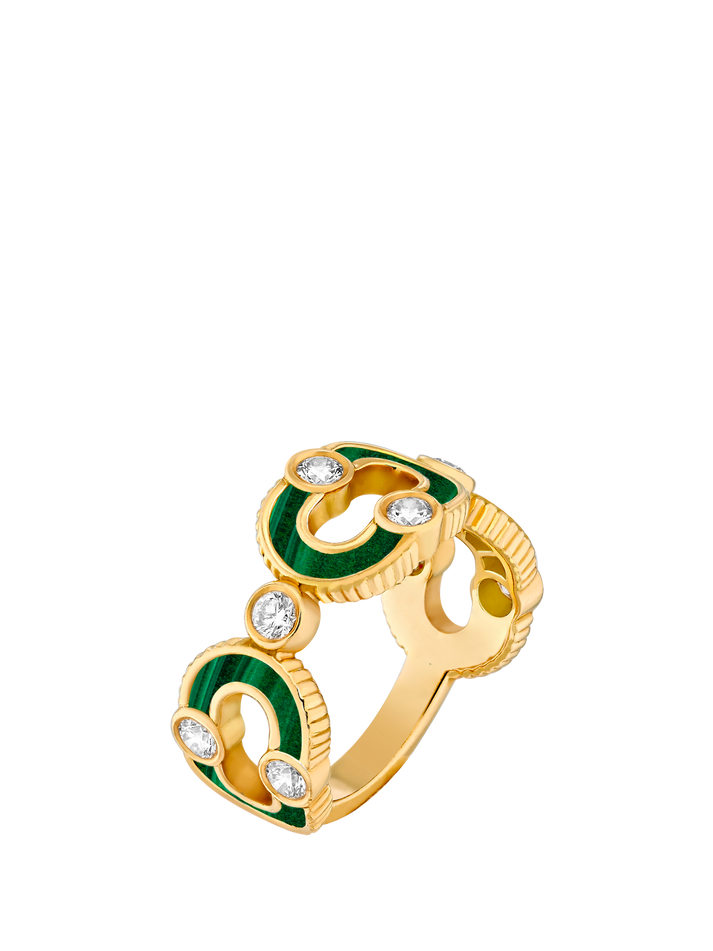 viltier BAGUE MAGNETIC ENCHAÎNÉE MALACHITE