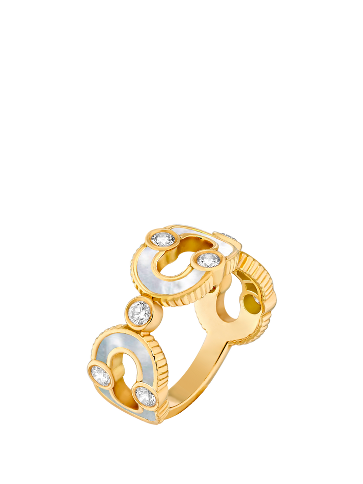 viltier BAGUE MAGNETIC ENCHAÎNÉE NACRE