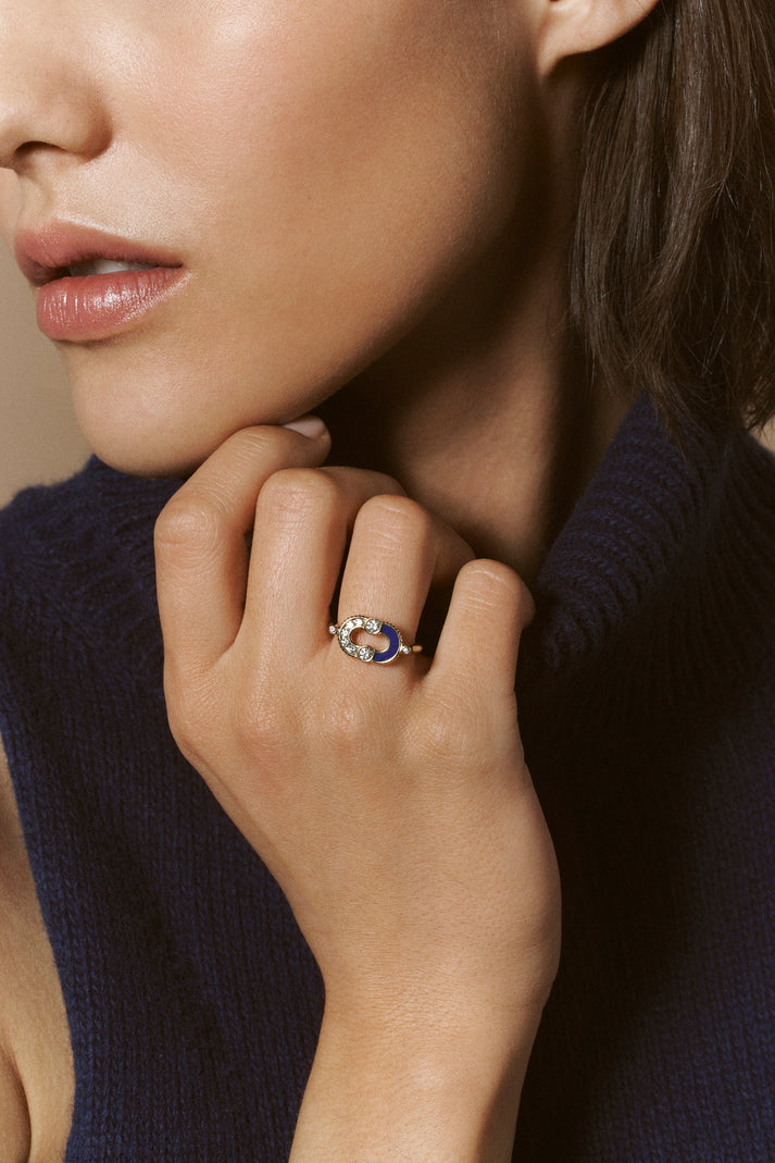 Viltier BAGUE MAGNETIC SEMI LAPIS-LAZULI