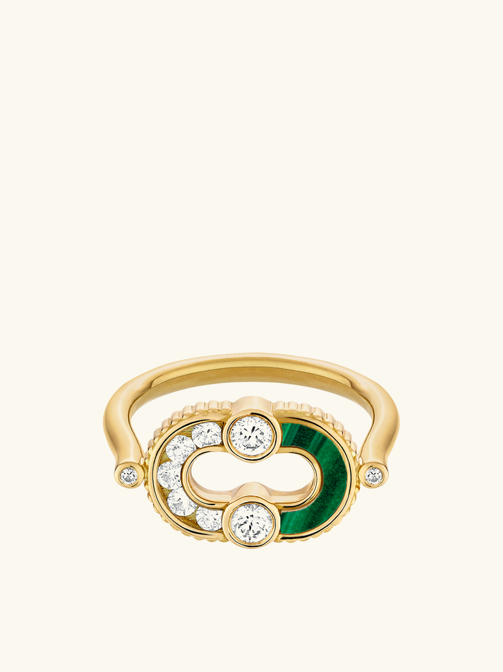 Viltier BAGUE MAGNETIC SEMI MALACHITE