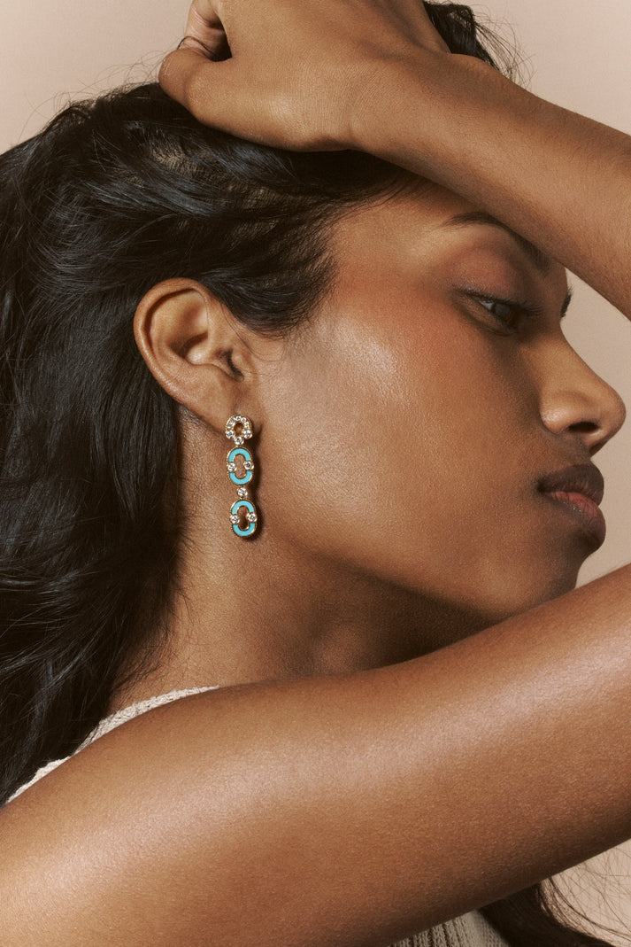 Viltier BOUCLES D'OREILLES MAGNETIC DUO TURQUOISE