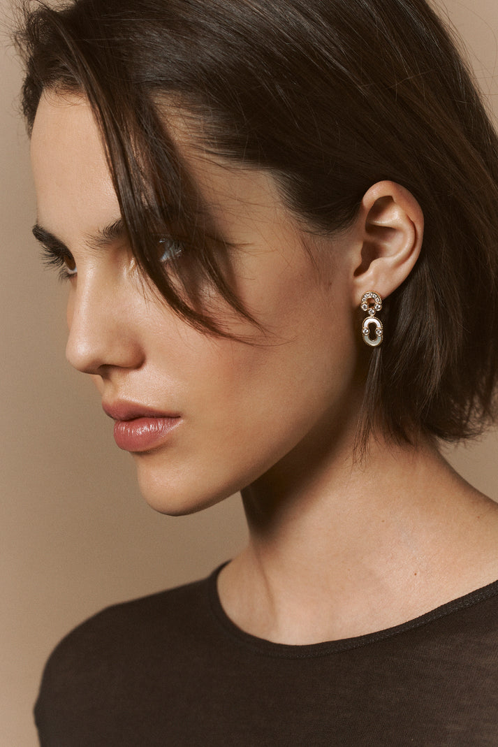 Viltier BOUCLES D'OREILLES MAGNETIC SOLO NACRE