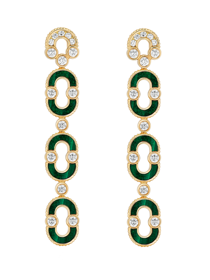 viltier BOUCLES D'OREILLES MAGNETIC TRIO MALACHITE