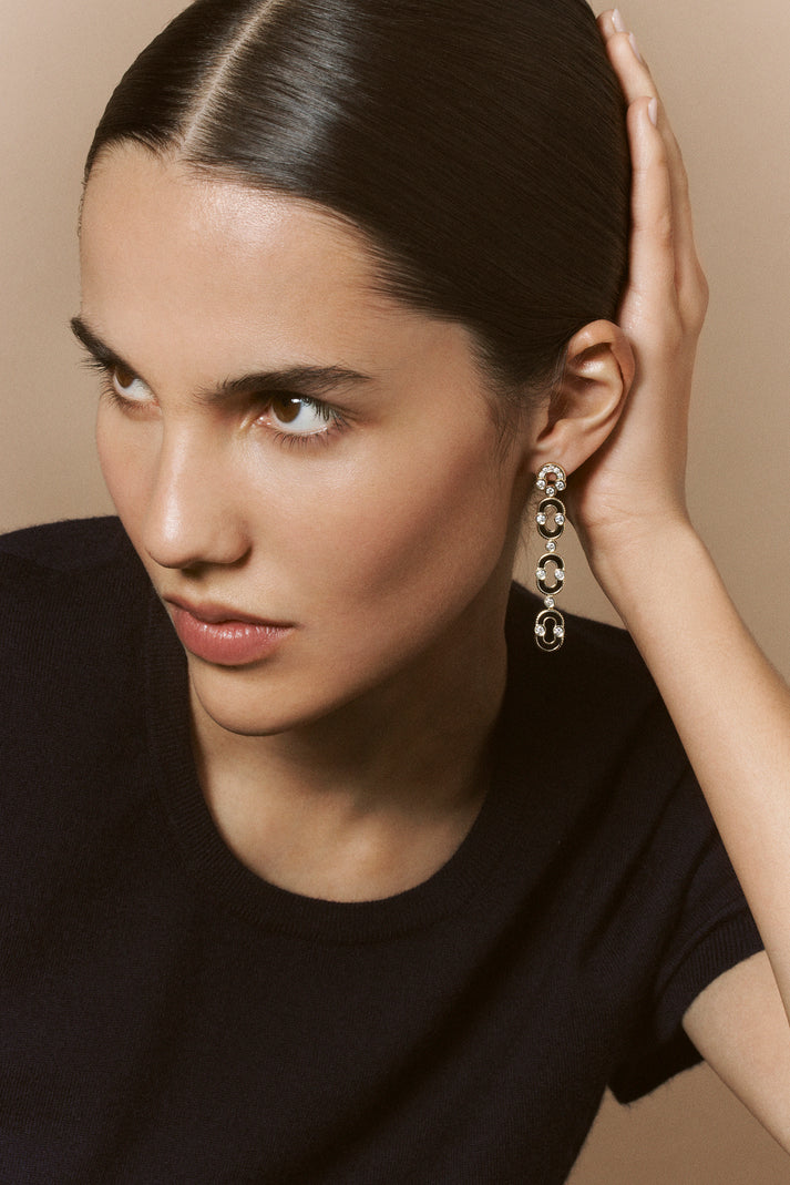 Viltier BOUCLES D'OREILLES MAGNETIC TRIO ONYX