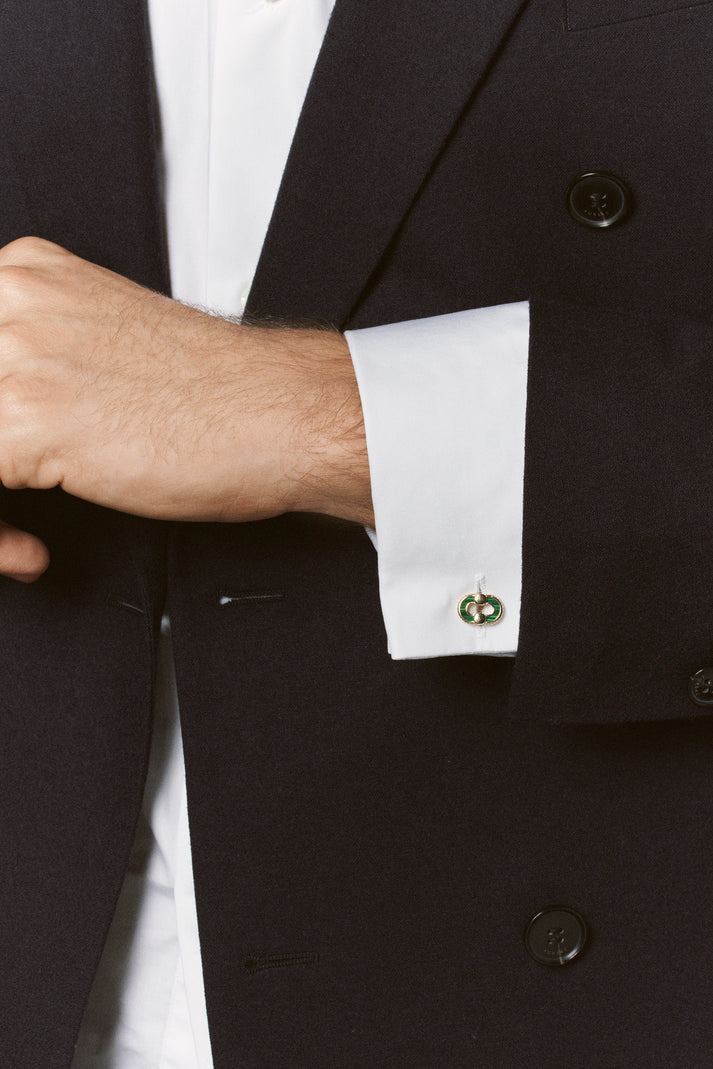 Viltier BOUTONS DE MANCHETTE MALACHITE