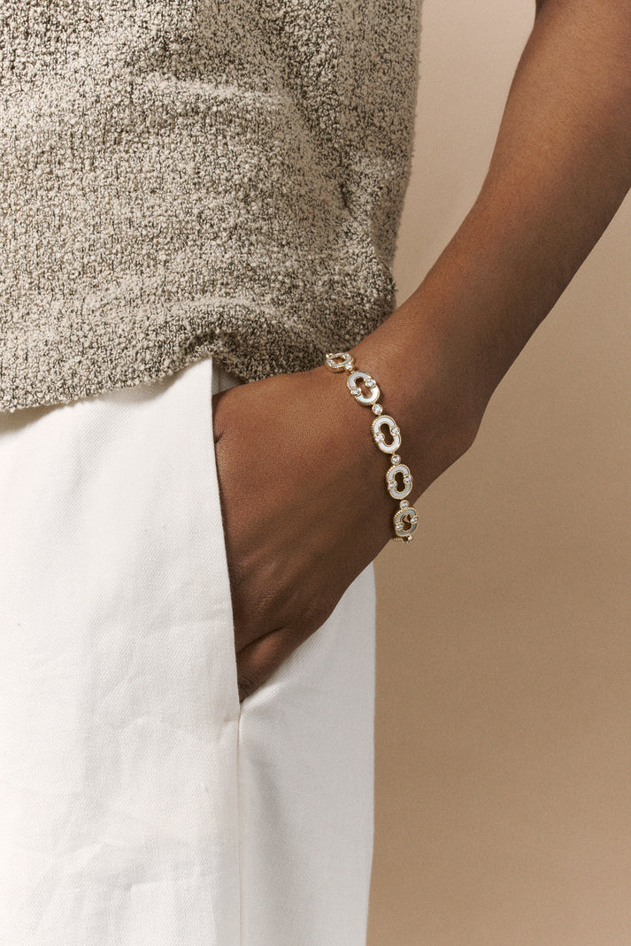 Viltier BRACELET MAGNETIC ENCHAÎNÉE NACRE